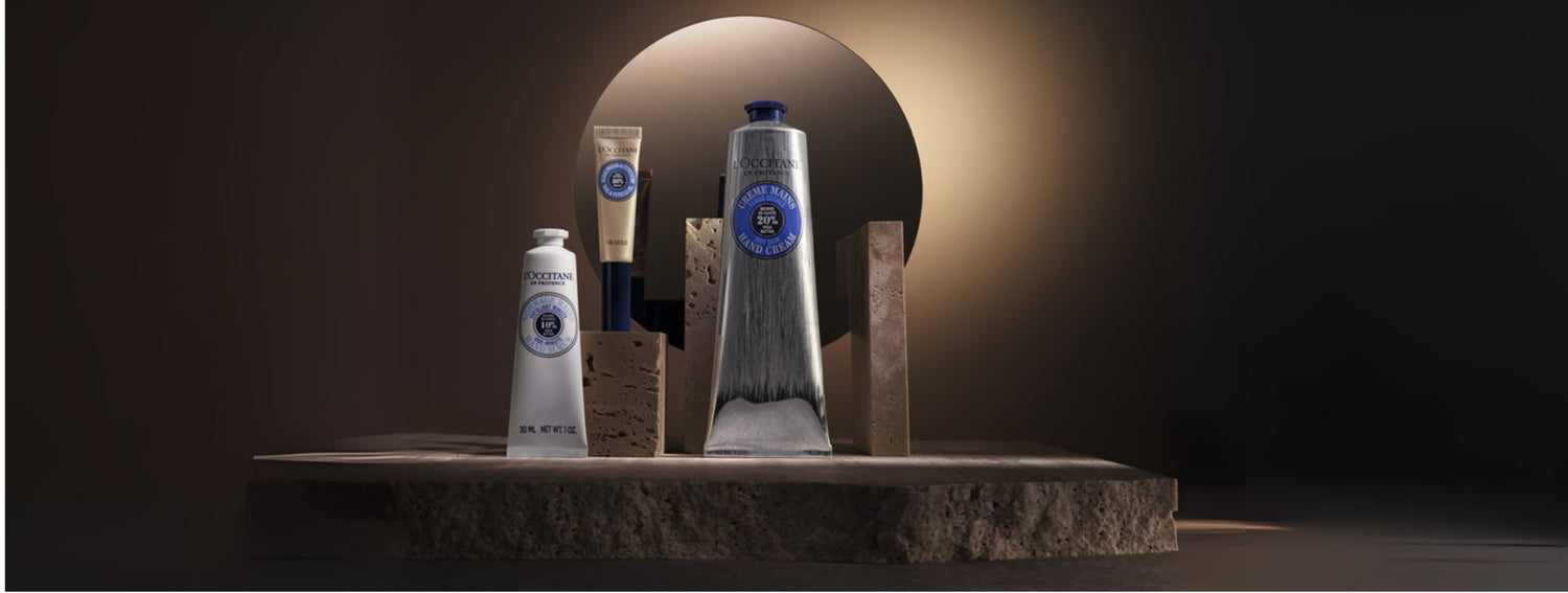 מוצרי חמאת שיאה מבית ל'אוקסיטן – קרם גוף ושפתיים – מוצרי טיפוח ידיים ל'אוקסיטן – קרם ידיים בניחוחות שונים