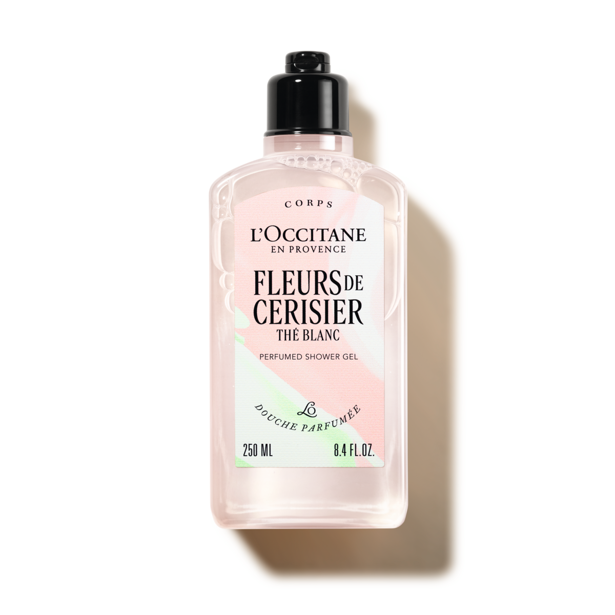 ג׳ל רחצה מבושם פריחת הדובדבן ותה לבן