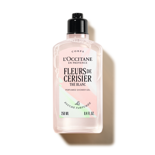 ג׳ל רחצה מבושם פריחת הדובדבן ותה לבן