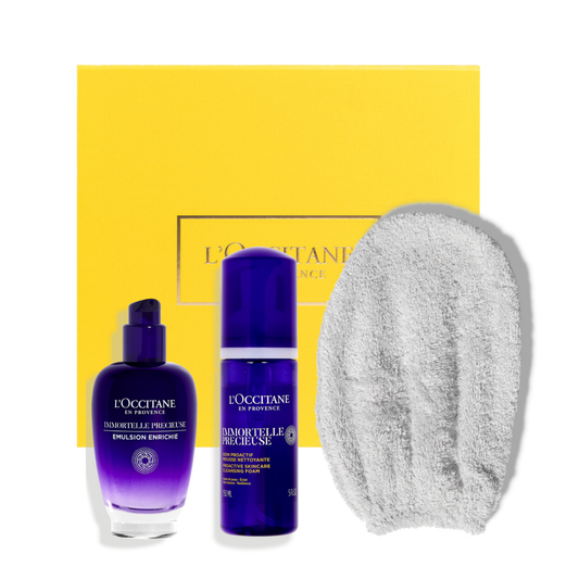 מארז ניקוי ותחליב לחות לפנים אימורטל Precious