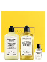 מארז לטיפוח הגוף עם שמן רחצה אוסמנטוס משמש