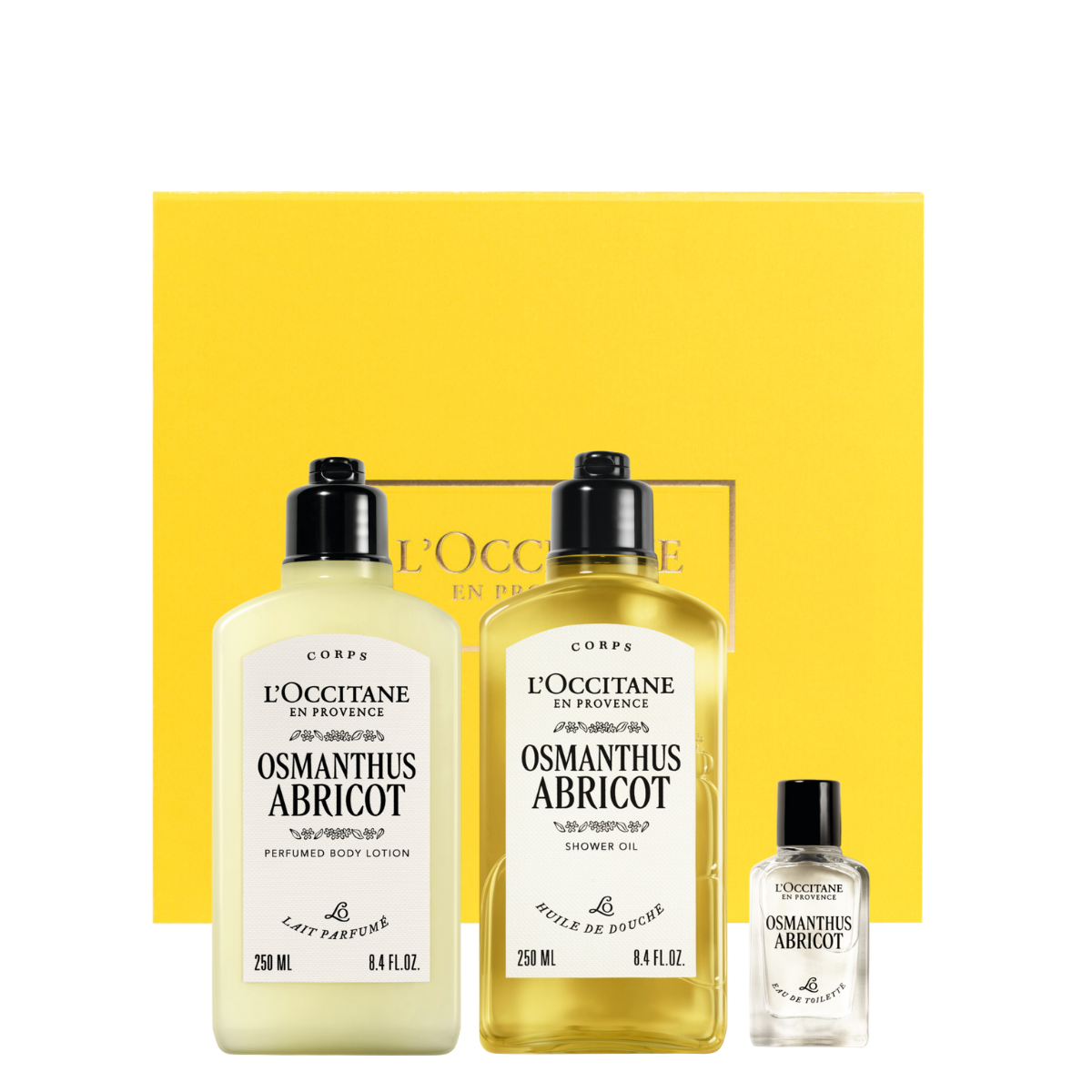 מארז לטיפוח הגוף עם שמן רחצה אוסמנטוס משמש