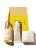 מארז לנסיעה שקדים וניל ודומדמנית שחורה לטיפוח הידיים והגוף