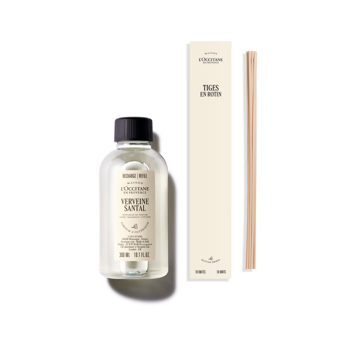 דיפיוזר בניחוח וורבנה ועץ סנדל (אריזת מילוי)  & 10 מקלות ראטן