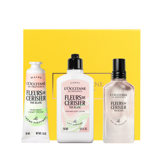 מארז בישום בשכבות פריחת הדובדבן תה לבן