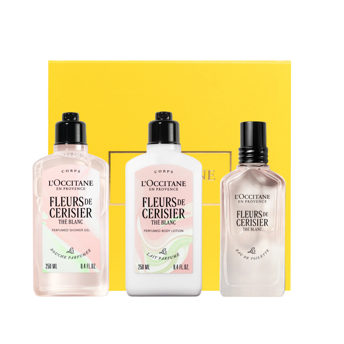 מארז מפנק לטיפוח הגוף והידיים פריחת הדובדבן תה לבן