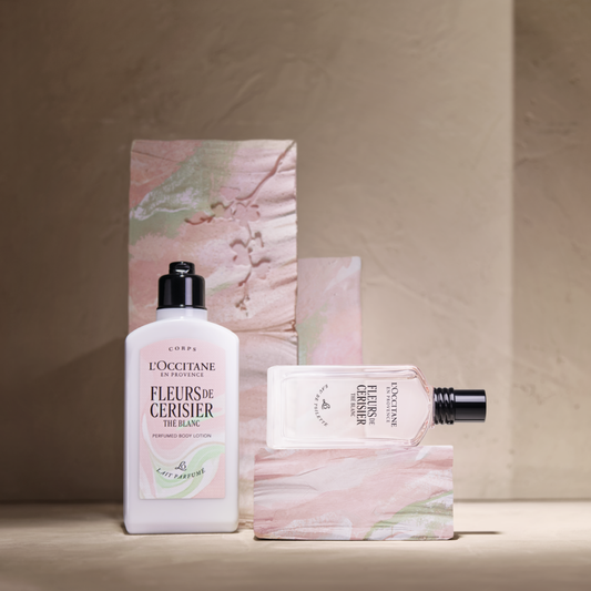 קרם גוף חלבי מבושם פריחת הדובדבן תה לבן